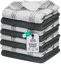 Premium Dish Cloth 100% Cotton 12 X 12 Inches |Pack of 8|-Ultra Soft Tea Towels-Highly Absorbent Kitchen Rags-Terry Dishcloth for Kitchen and Household Cleaning |Grey|
