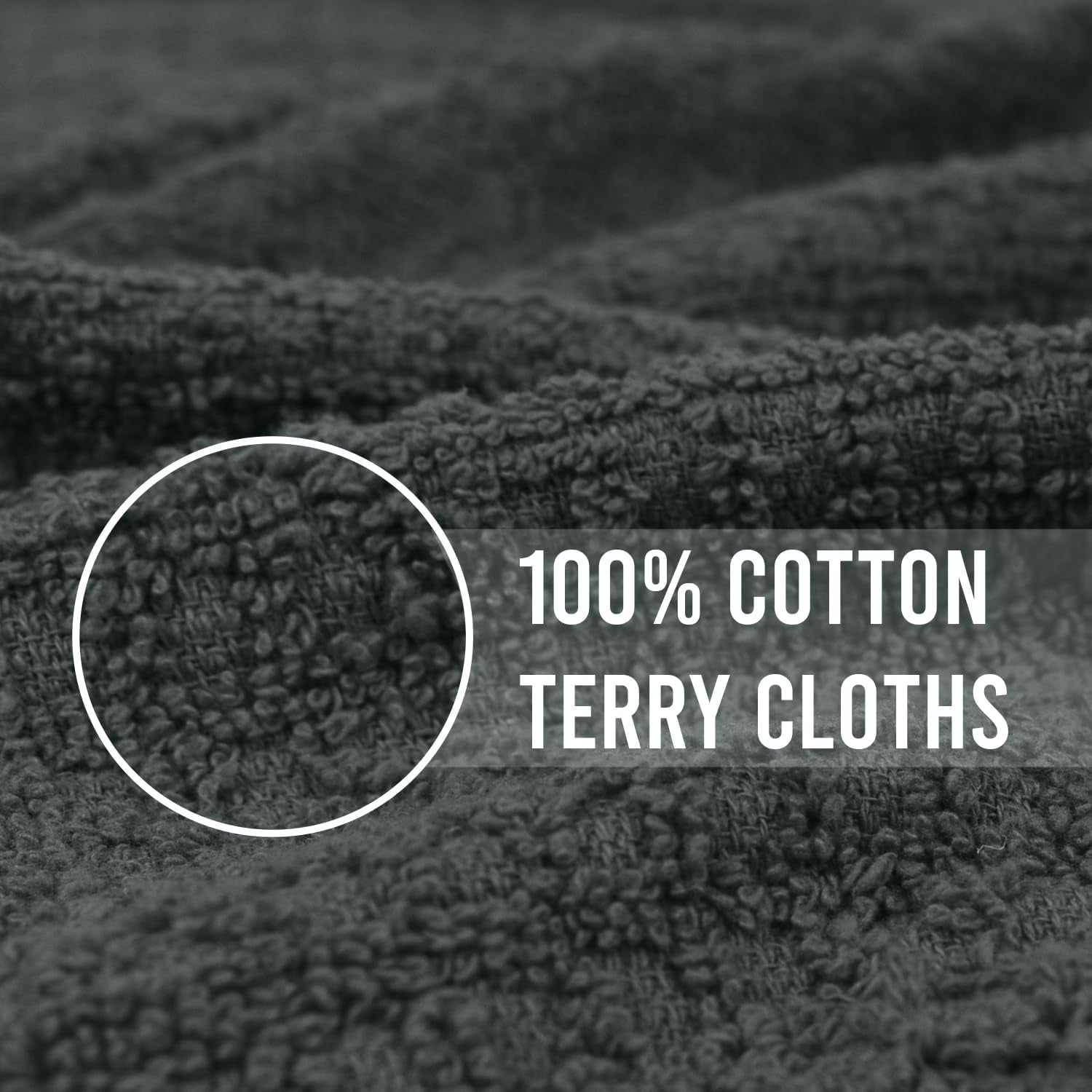 Premium Dish Cloth 100% Cotton 12 X 12 Inches |Pack of 8|-Ultra Soft Tea Towels-Highly Absorbent Kitchen Rags-Terry Dishcloth for Kitchen and Household Cleaning |Grey|